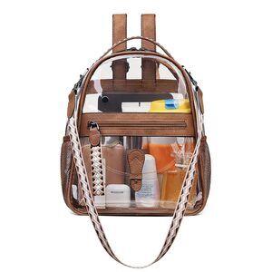 4451 Clear Small Backpack Purse  Designer Transparent Shoulder Handbag